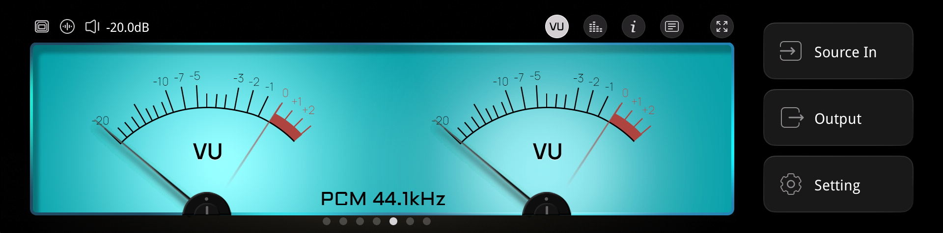 DAC-Z10 VU 미터 홈 화면