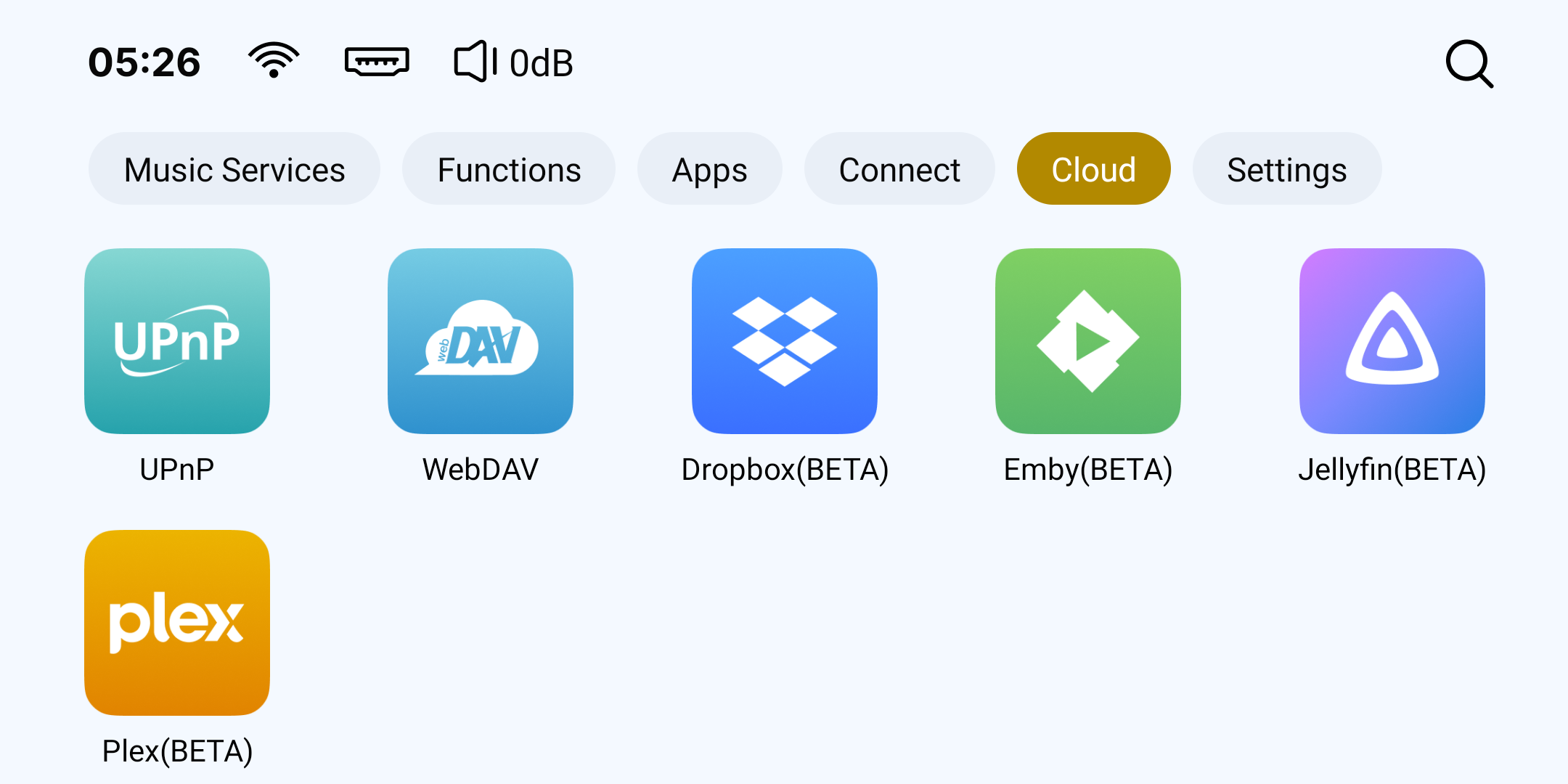 Cloud 연결 화면